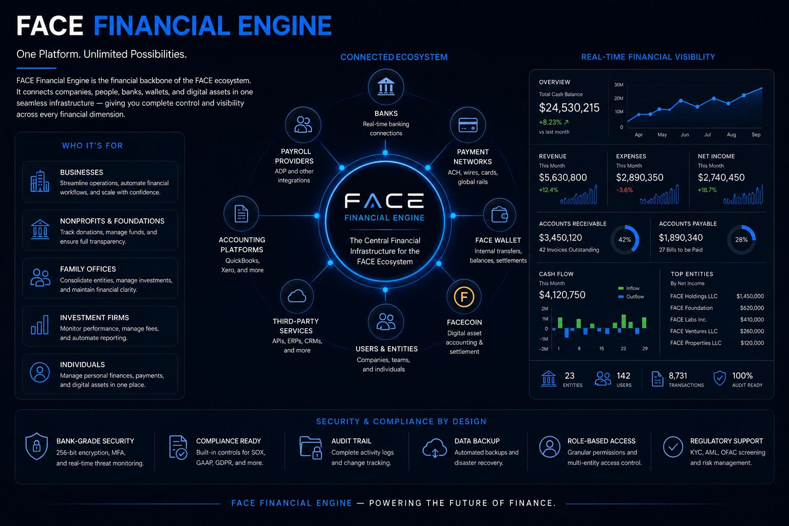 FACE Financial Engine real-time financial visibility dashboard